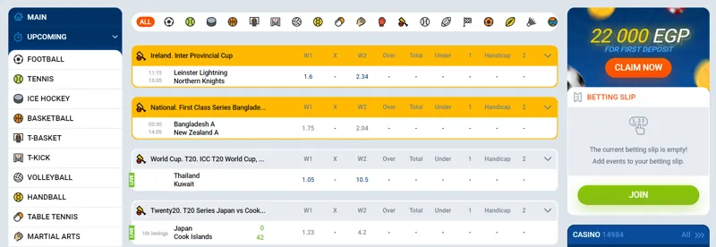 Football betting options at MostBet
