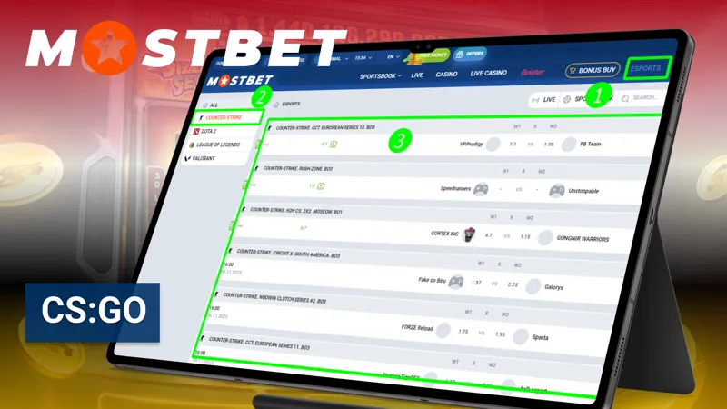 المراهنات على CS:GO في Mostbet Egypt — راهن على بطولات Counter-Strike الكبرى والفرق المحترفة.