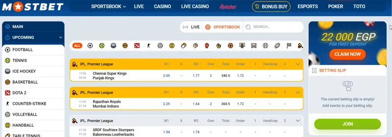 MostBet’s Sportsbook