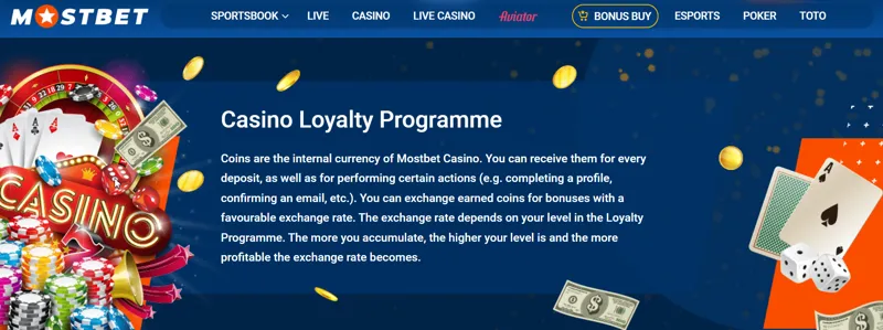 MostBet Online Casino Loyalty Program