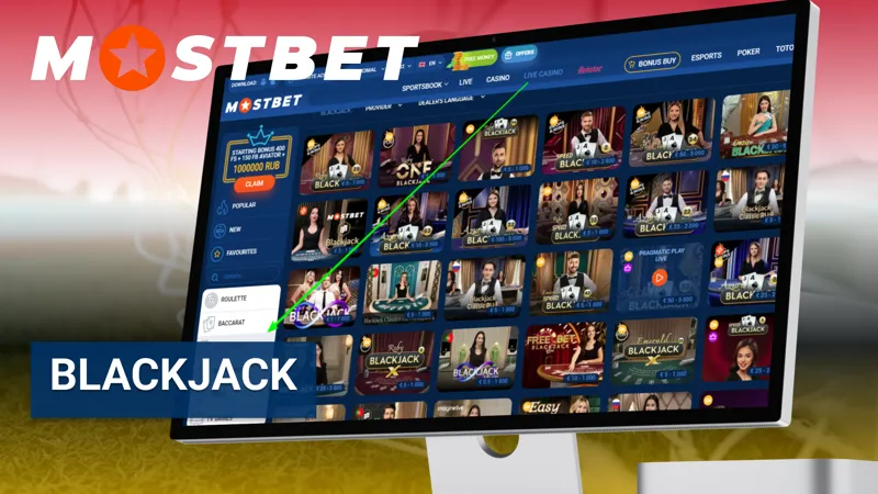 Blackjack at Mostbet Egypt — play classic and live blackjack with real dealers and flexible betting limits.