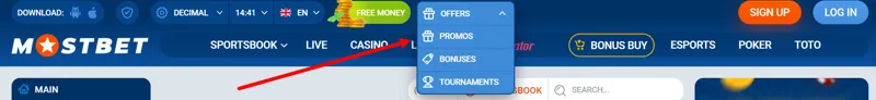Promotions and bonuses for MostBet clients